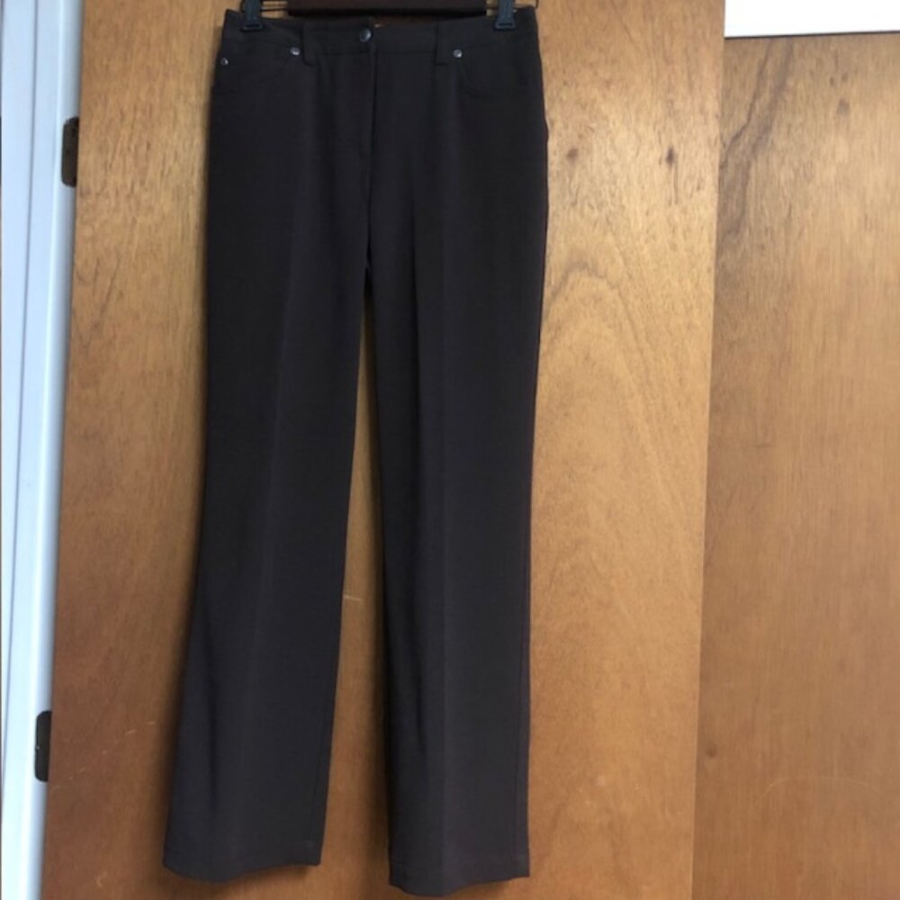 Rafella Women's Button 5 Pocket Pants Chocolate Brown Sz 4P